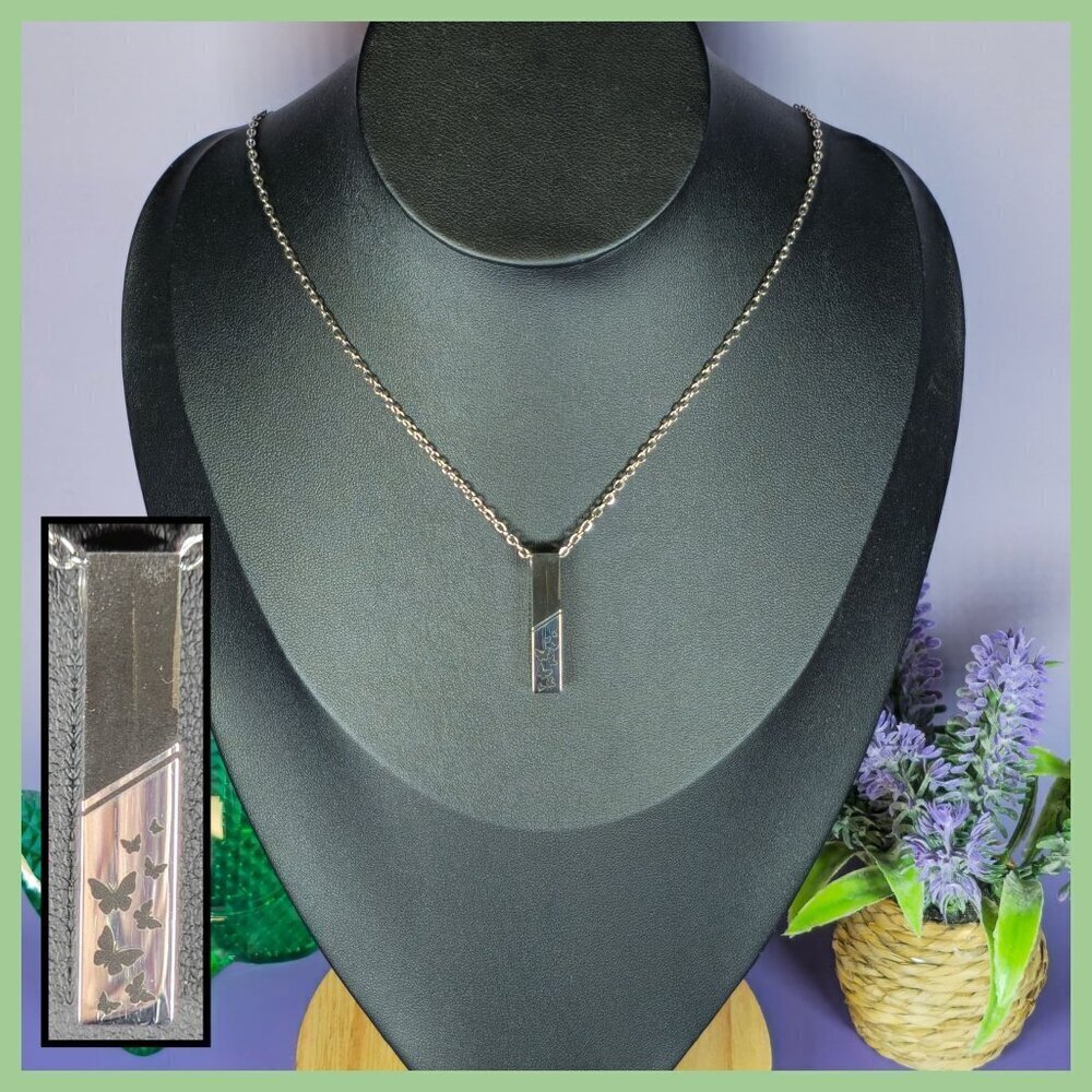 Memorial Necklace With Butterfly‎ Design (NWOT)